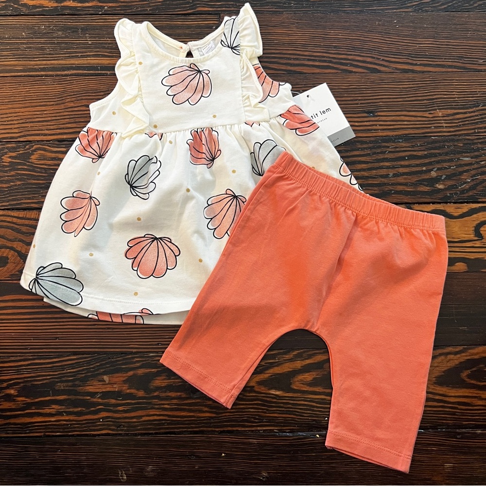 Seashell Summer Outfit 9-12m